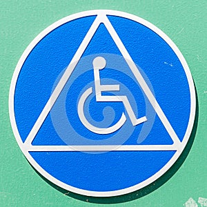 Closeup of a disabled sign