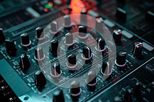 Closeup of DJ equipment