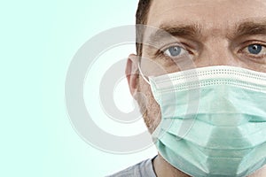 Closeup of a doctor with green mouthguard