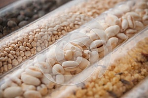dried vegetables in glass container