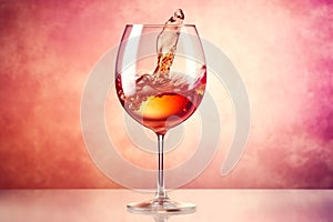 closeup drink liquid red white wine background alcohol gradient glass party. Generative AI.