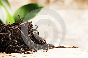 Closeup of dry black tea