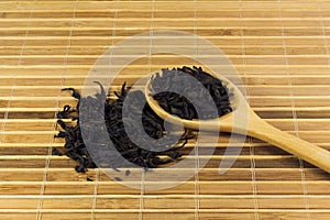 Closeup dry chinese tea leaf