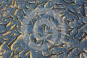Closeup dry cracked land