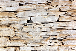 Closeup of Dusty Bagged Vintage Stone Wall