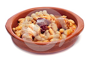 Fabada asturiana, typical spanish bean stew photo