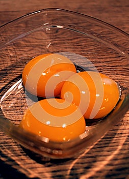 Closeup egg yolks photo