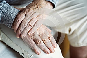 Closeup of elderly hands