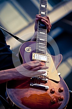 Closeup electric guitar