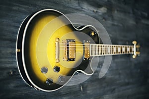 Closeup of electric guitar