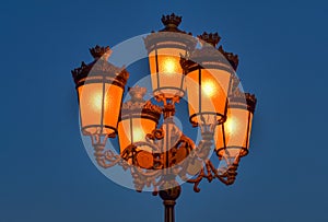 Closeup of an electric lantern