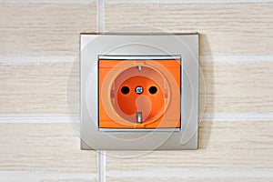Closeup of electric power socket
