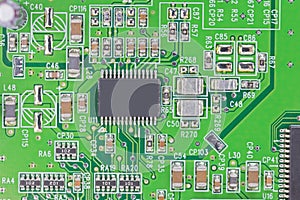 Closeup of electronic circuit board