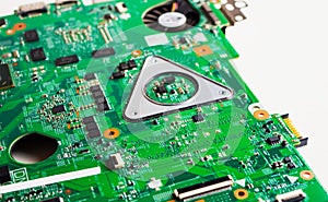 Closeup of electronic circuit board