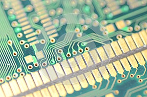 Closeup of electronic circuit board