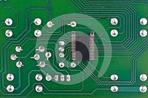 Closeup of electronic circuit board PCB