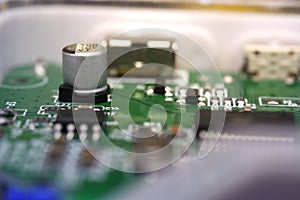 Closeup of electronic circuit boards