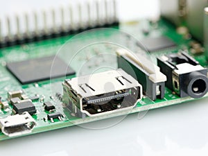 Closeup electronic computer board