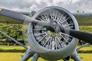 Closeup of engine and front cowling