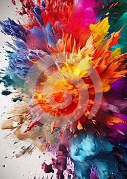 Closeup Explosion of Painted White Surface