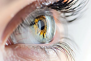 closeup of an eye with a multifocal lens