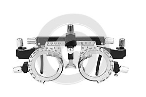 Closeup of eye test glasses