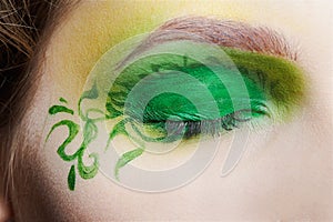 Closeup of eyezone bodyart