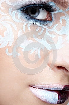 Closeup of eyezone bodyart