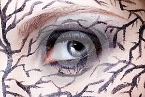 Closeup of eyezone bodyart