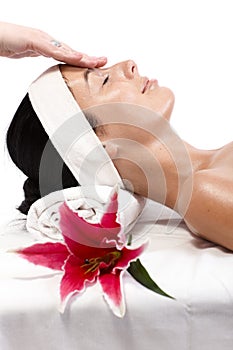 Closeup facial massage