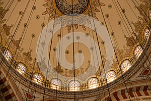 Closeup of The Fatih Mosque dome in Istanbul, Turkey