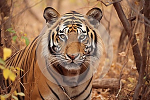 closeup of A female Bengal tigress in National Park