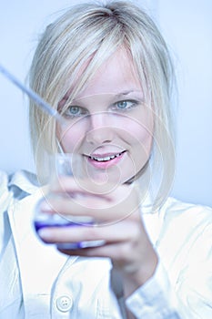 Closeup of a female researcher