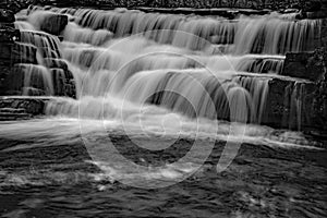 Closeup of Fenwick Mines Waterfalls Black/White