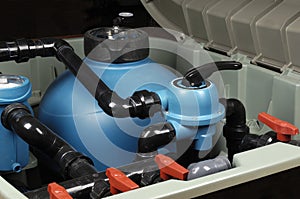 A closeup of a filter pool