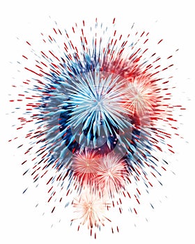 A Closeup of a Fireworks Display in Red, White, and Blue