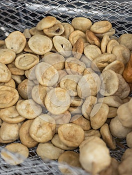 Closeup of fishballs, a popular Filipino street food and snack