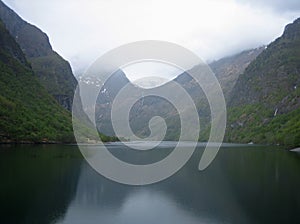 Closeup of Fjord Valley in Norway