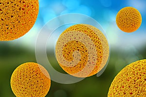 Flower Pollen Particles 3D Illustration