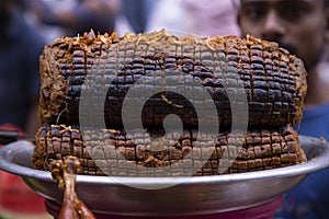 Closeup focus Traditional Iftar item delicious Suti kabab Street Food