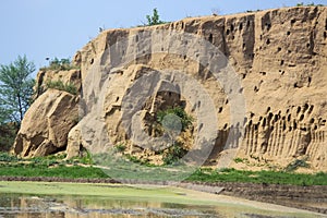 Closeup of formations in the desert photo