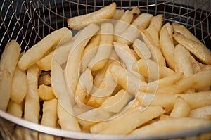 french fries in a deep fryer