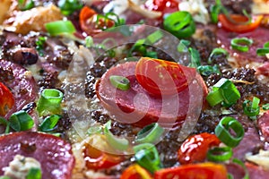 Closeup of fresh baked pizza