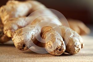 Closeup of fresh ginger root