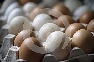 Closeup of fresh organic eggs