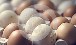 Closeup of fresh organic eggs