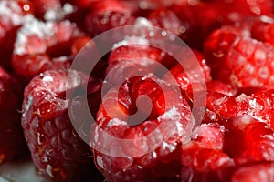 Closeup of fresh raspberries