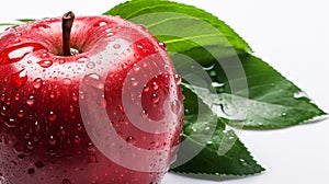 Closeup from fresh red apple with waterdrops