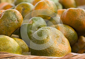 Closeup of fresh tangerines