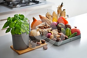 Closeup on fresh vegetables on table